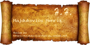 Hajdukovics Henrik névjegykártya