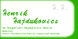 henrik hajdukovics business card